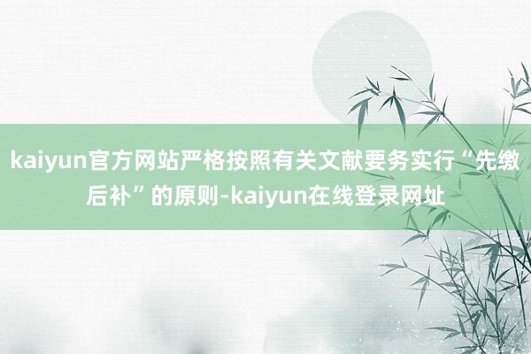 kaiyun官方网站严格按照有关文献要务实行“先缴后补”的原则-kaiyun在线登录网址