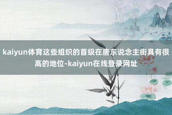 kaiyun体育这些组织的首级在唐东说念主街具有很高的地位-kaiyun在线登录网址