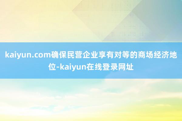 kaiyun.com确保民营企业享有对等的商场经济地位-kaiyun在线登录网址
