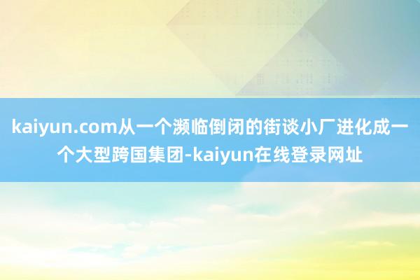 kaiyun.com从一个濒临倒闭的街谈小厂进化成一个大型跨国集团-kaiyun在线登录网址
