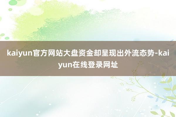 kaiyun官方网站大盘资金却呈现出外流态势-kaiyun在线登录网址